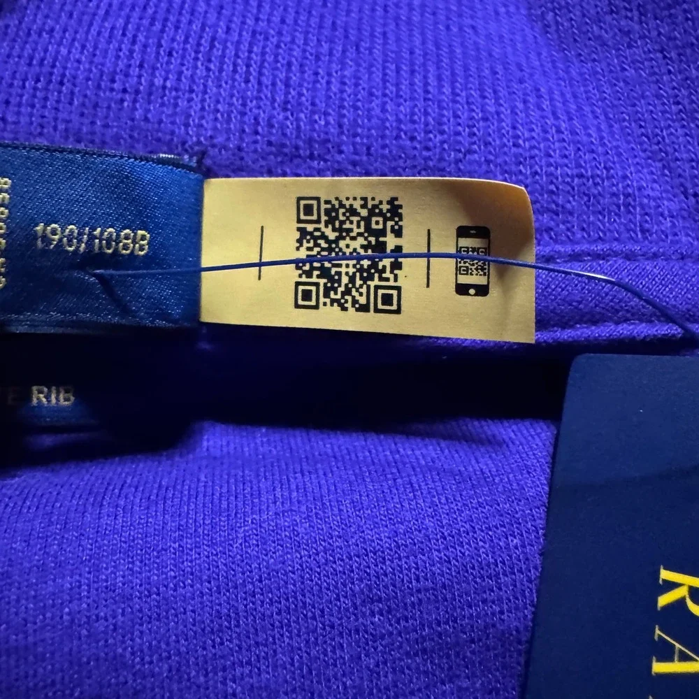 Polo Ralph Lauren Estate Rib Mens XXL Purple Quarter Zip Pullover XXlarge NWT